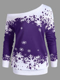 Schneeflocke One-Shoulder-Plus-Size-Sweatshirt