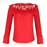 Lace Embroidery Wrist Tie Blouse