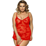 Plus Size Printed Lacy Form-Fitting One-Piece