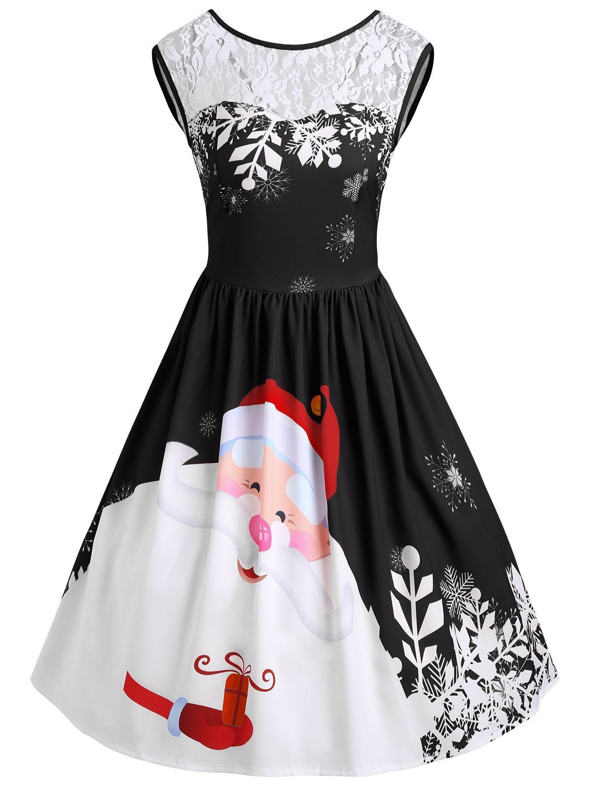 Red Santa Christmas Party Dress-Theone Apparel