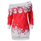 Sweat-shirt à cou de couture du Santa Snowflakes