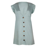 Ruffle Sleeve Button Front Dress