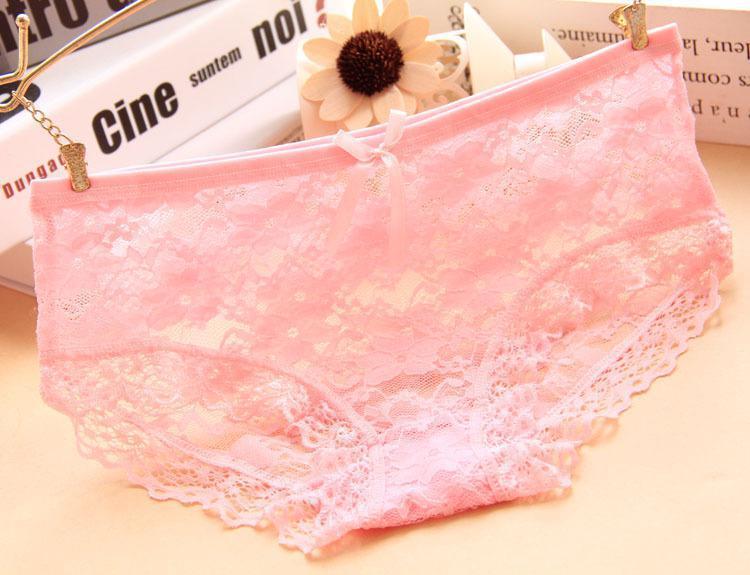 Ruffled Black Lace Hipster Panty-Pink-Theone Apparel