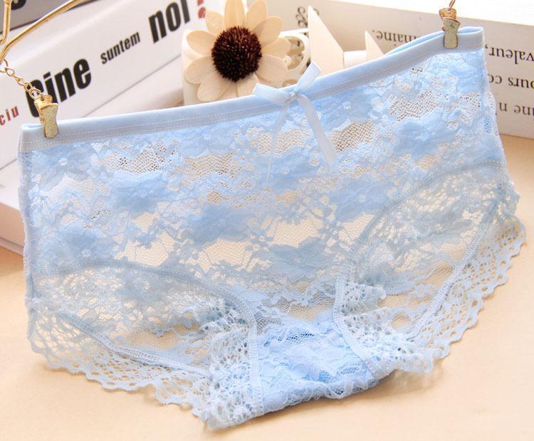 Ruffled Black Lace Hipster Panty-Light Blue-Theone Apparel
