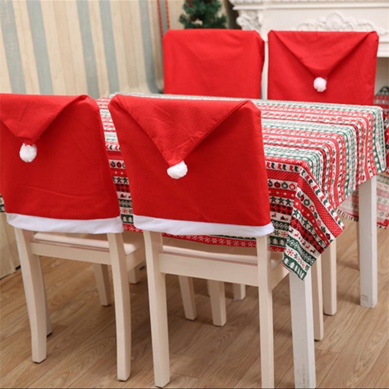 Santa Christmas Hat Chair Covers-Red-Theone Apparel