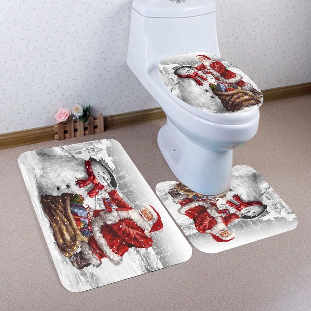 Santa Claus and Snowman Bathroom Set-621-0060-S1-Theone Apparel
