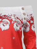 Santa Snowflakes Skew Neck Sweatshirt