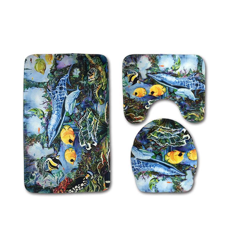 Scenes From The Sea Bath Mat Sets-Theone Apparel