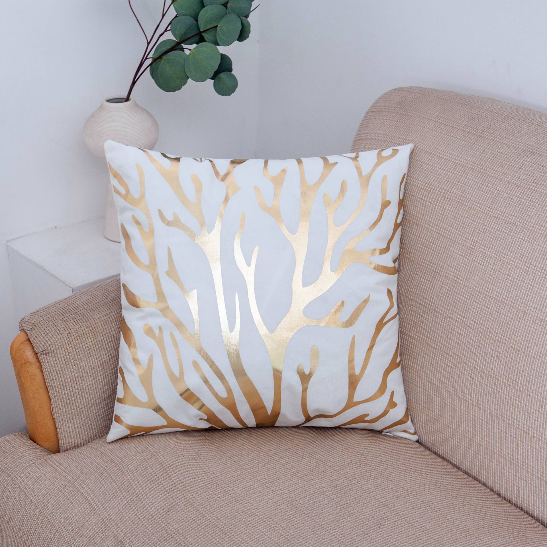 Scripted Gold Foil Pillow Covers-Theone Apparel