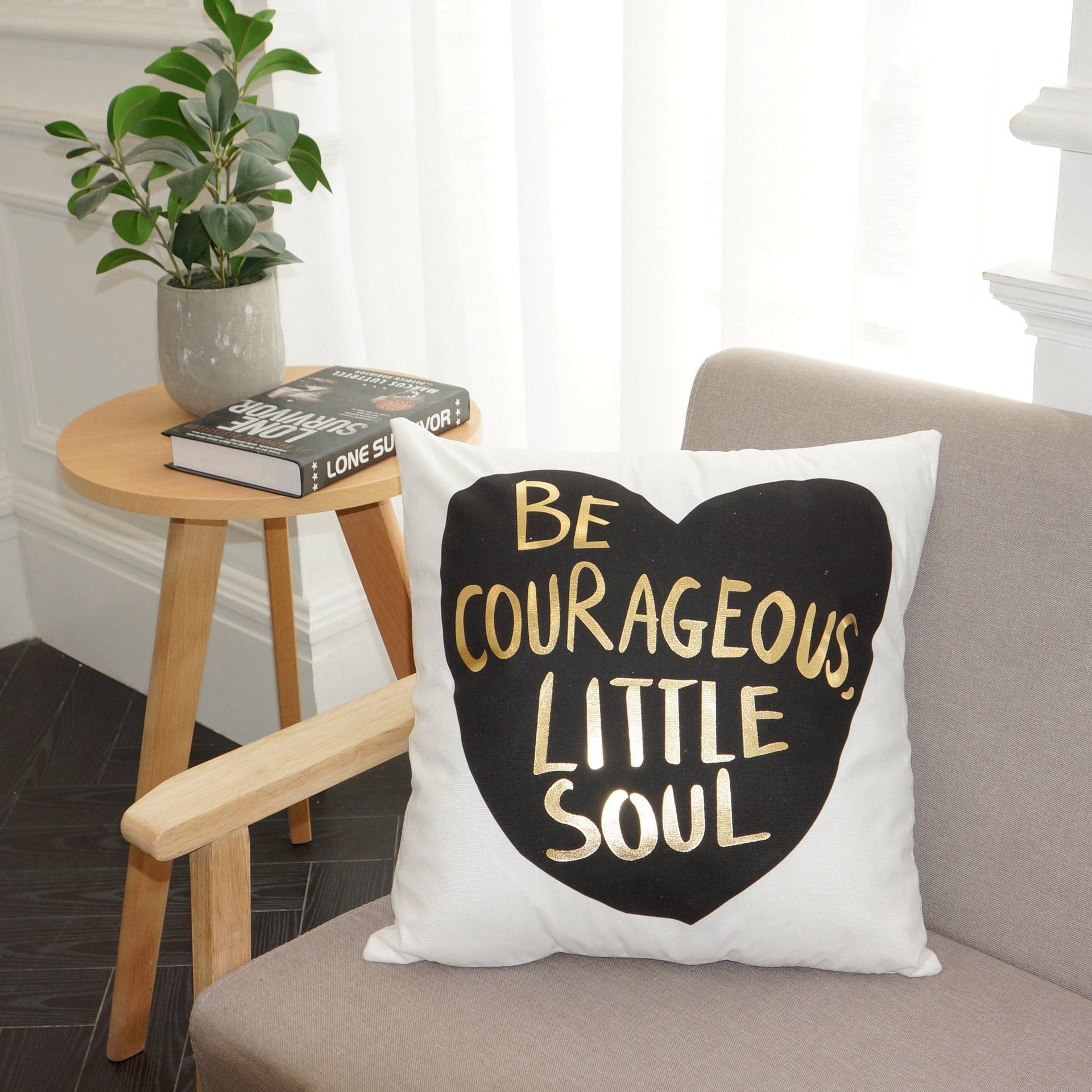 Scripted Gold Foil Pillow Covers-Theone Apparel