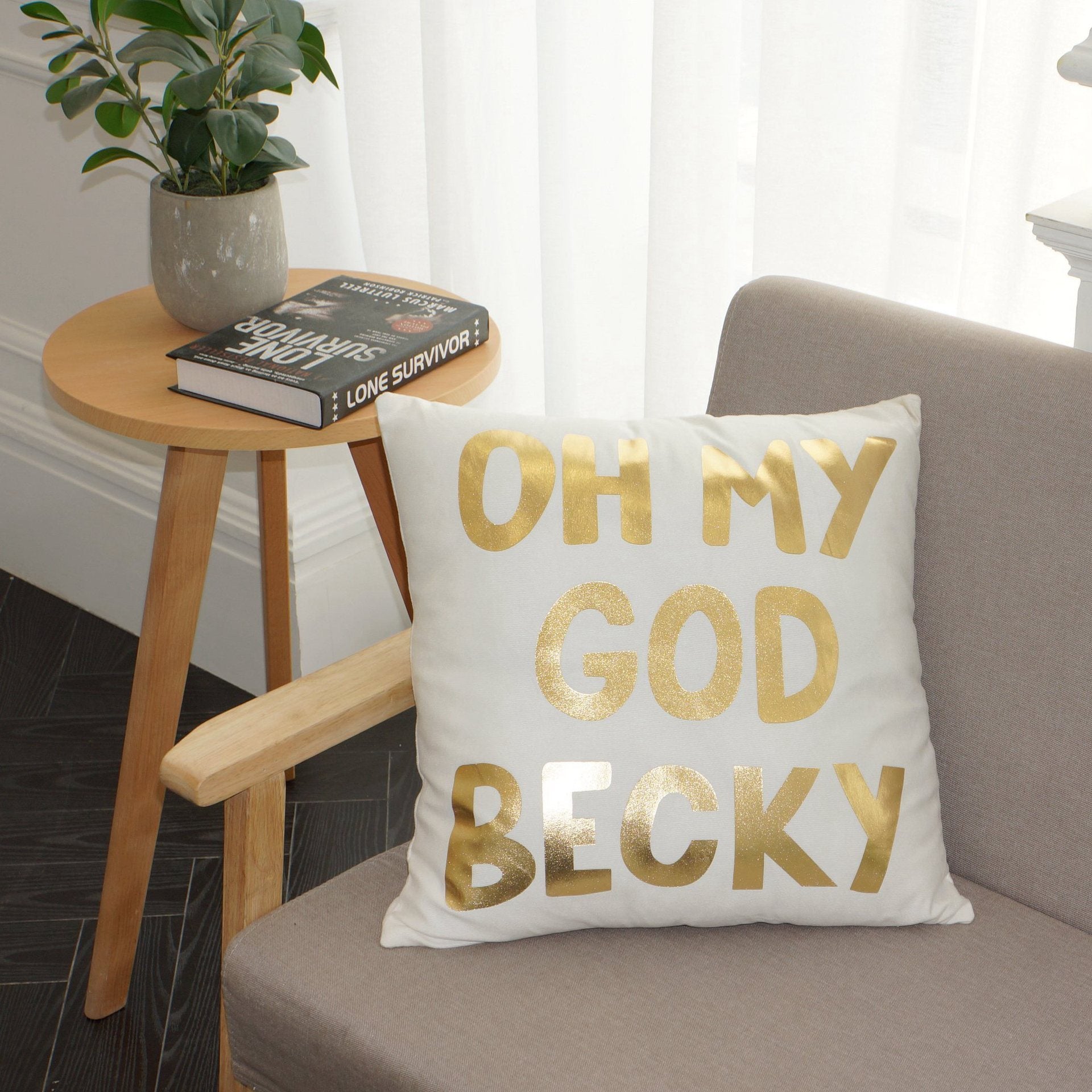 Scripted Gold Foil Pillow Covers-Theone Apparel
