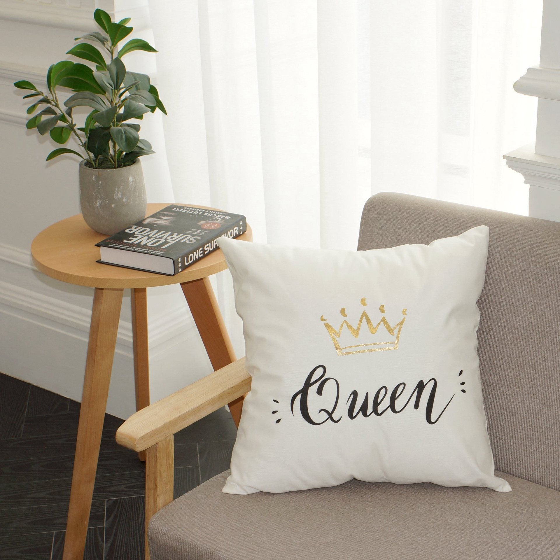 Scripted Gold Foil Pillow Covers-Theone Apparel