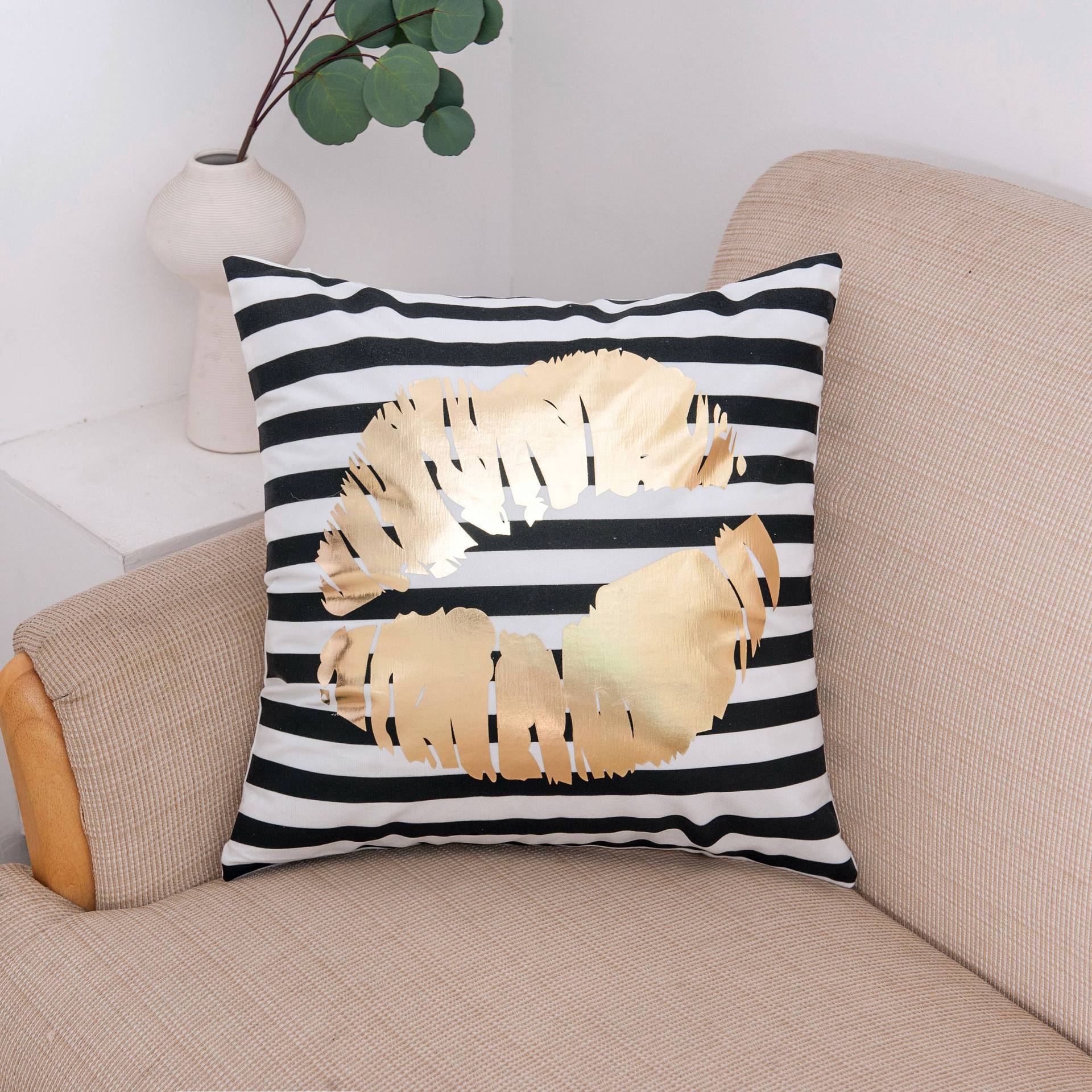 Scripted Gold Foil Pillow Covers-Theone Apparel