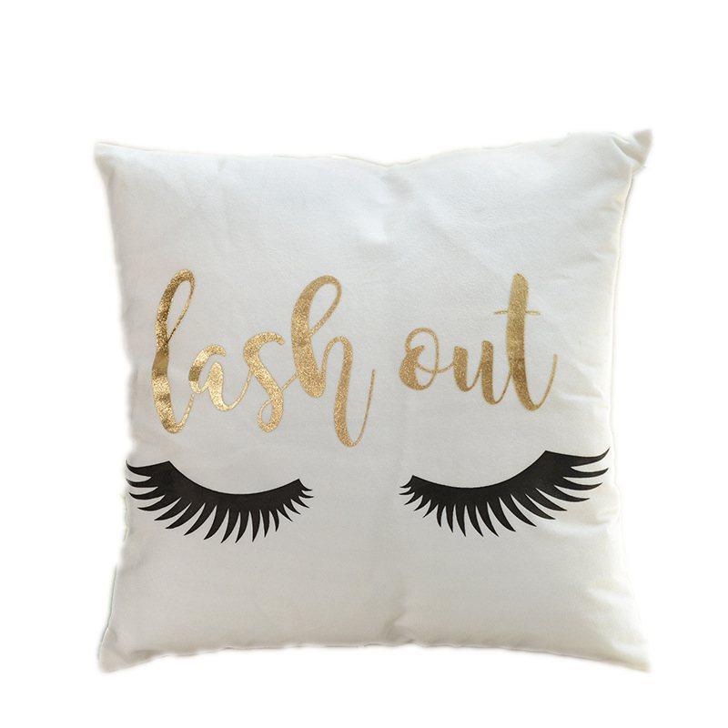 Scripted Gold Foil Pillow Covers-601-0029-S15-Theone Apparel