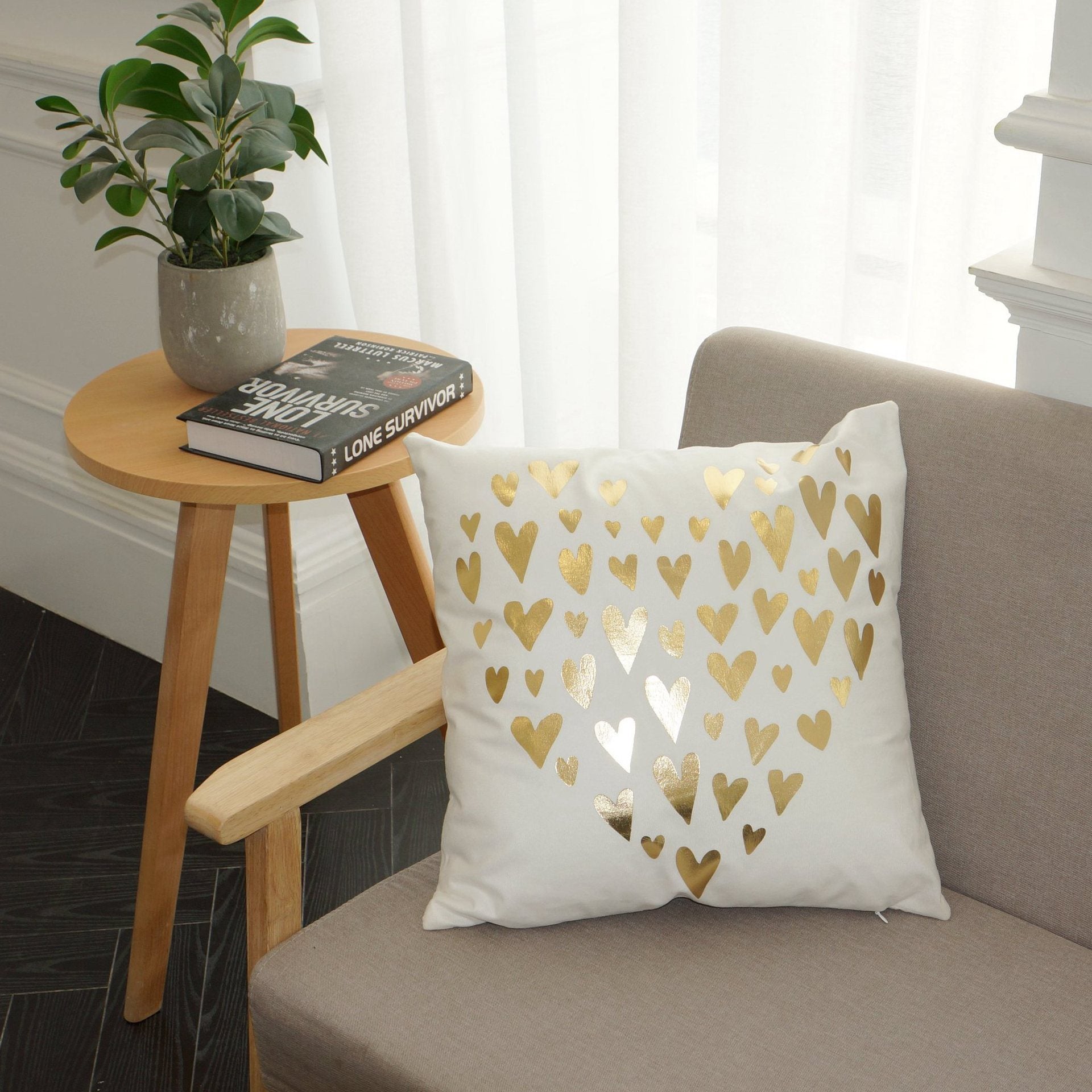 Scripted Gold Foil Pillow Covers-Theone Apparel