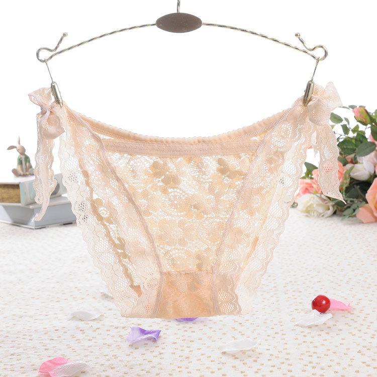 Side Tie Sheer Lace Hipster Panty-Theone Apparel