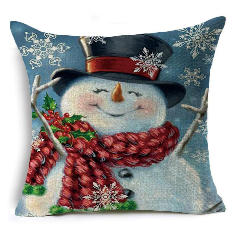 Snow Scene Snowman Pillow Covers-601-0055-S5-Theone Apparel