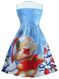 Snowflake Cat Mesh Panel Dress