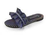 Sparkle Band Stud Trim Slippers