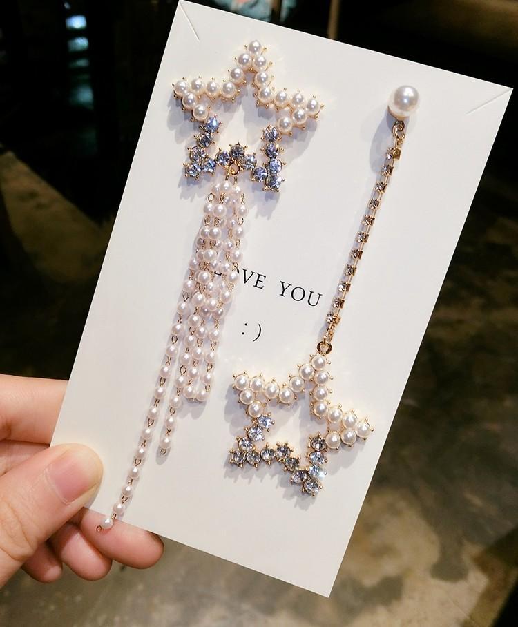 Sparkle Pearl Star Statement Earrings-Theone Apparel