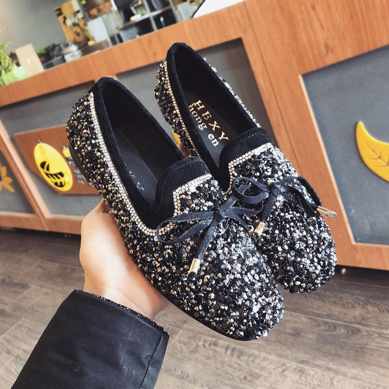 Sparkly Sequin Sensation Loafer Shoes-Theone Apparel