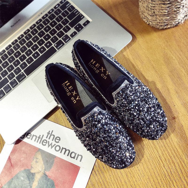 Sparkly Sequin Sensation Loafer Shoes-Theone Apparel