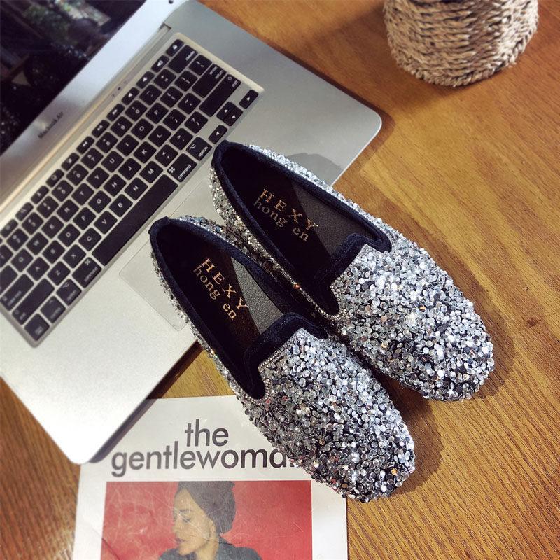 Sparkly Sequin Sensation Loafer Shoes-Theone Apparel