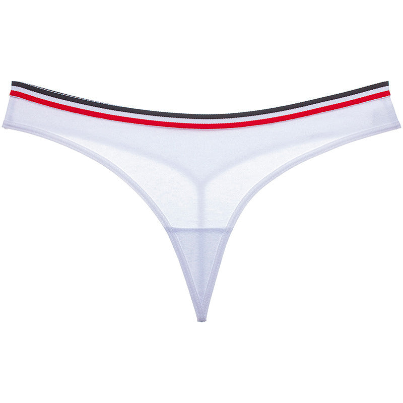 Sporty Stripe Sheer Mesh Thong