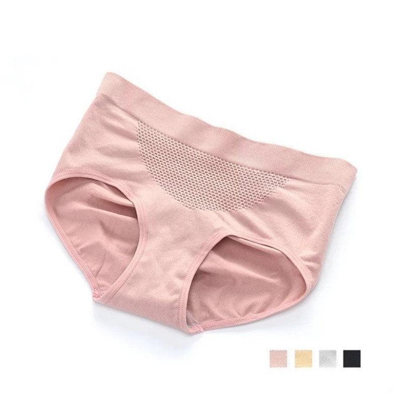 Sporty Ventilated Black Brief Panty-Pink-Theone Apparel