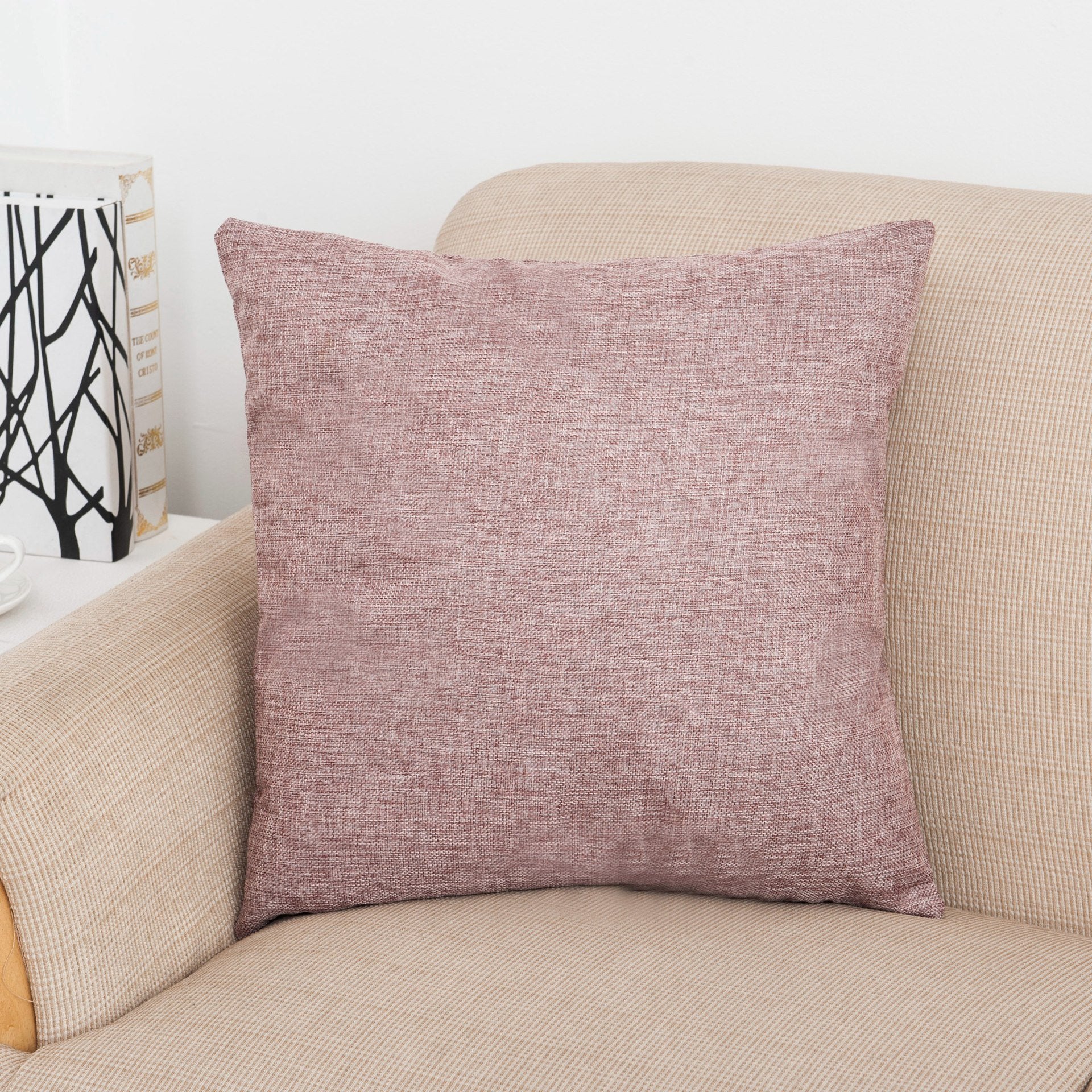 Square Solid Color Pillow Covers-Light Purple-Theone Apparel