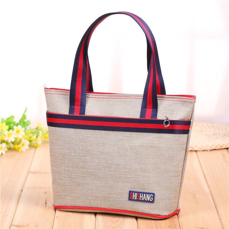 Strappy Shopper Tote Handbag-Khaki-Theone Apparel