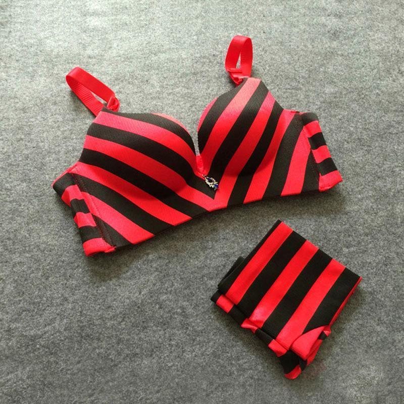 Striped Longline Push Up Bra-Theone Apparel