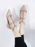 Studded Cage Ankle Fashion Flats