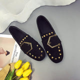 Studded Up Buckle Front Loafers