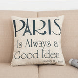 إلى باريس مع أغطية الوسائد المطبوعة الحب