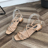 Tube Strap Ankle Wrap Sandals