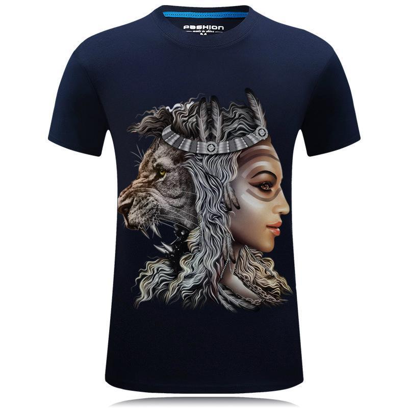 Two Sides of the Coin Graphic Shirt-Dark Blue-Theone Apparel