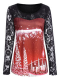 Ugly Red and Black Christmas Lace Shirt
