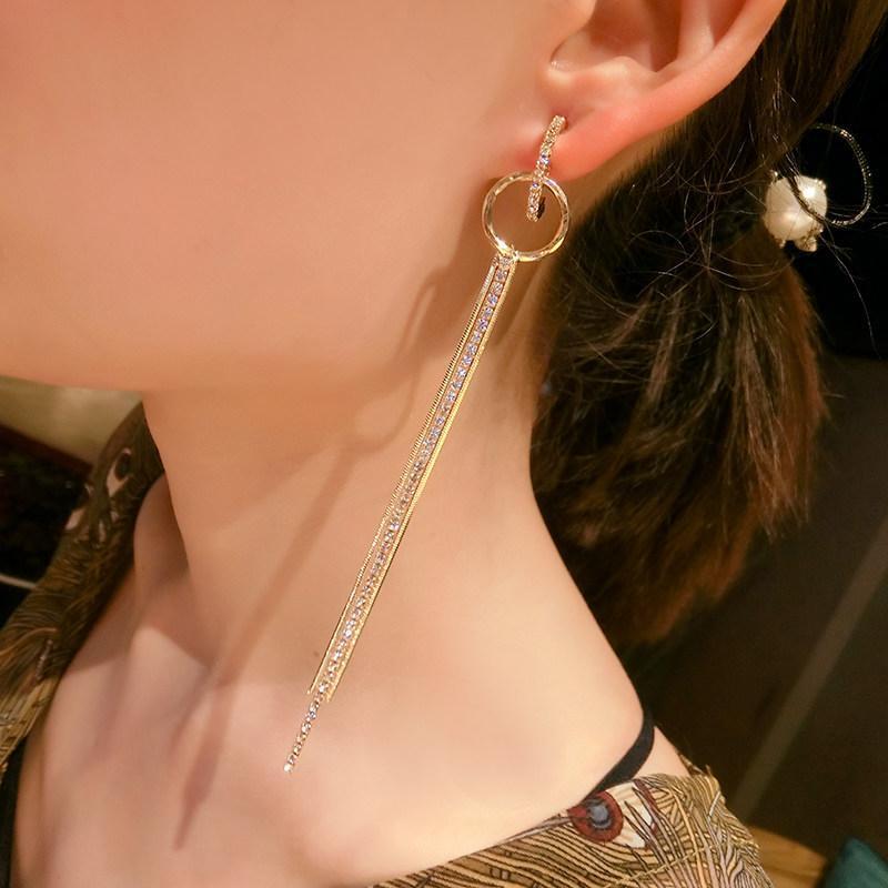 Ultra Sleek Straight Chain Earrings-Gold-Theone Apparel