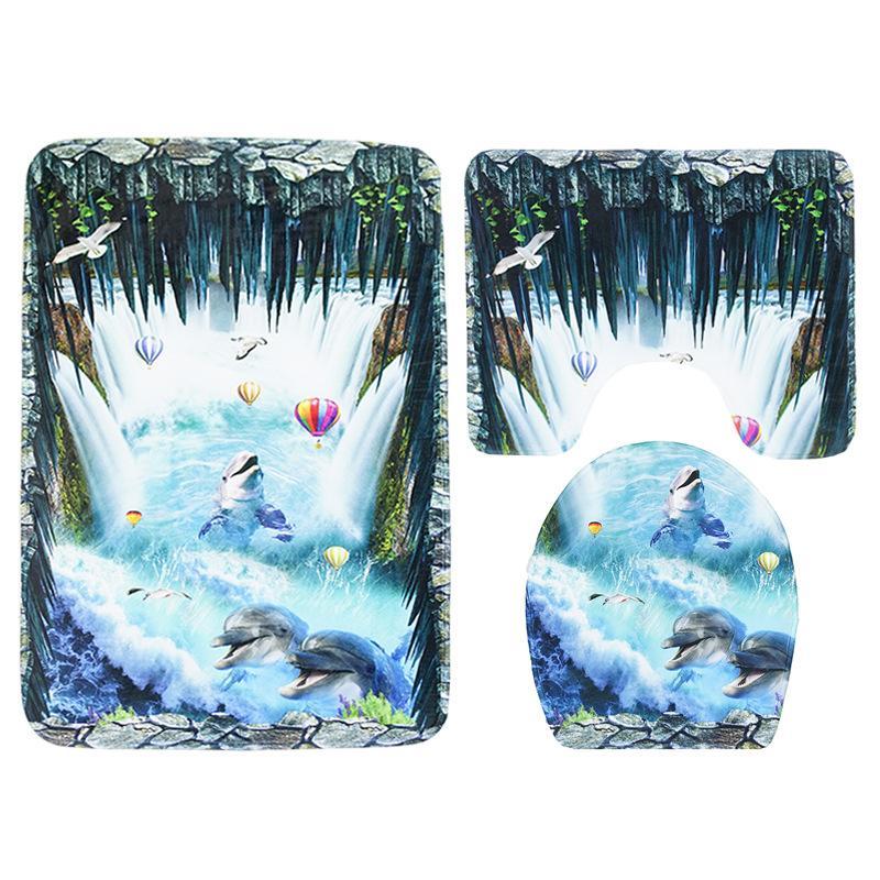 Under The Waterfall Bath Mat Set-Theone Apparel