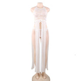 Plus Size Elegance Lace Cutout Gown