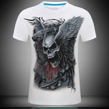 Winged Skull Grayscale Graphic Tee