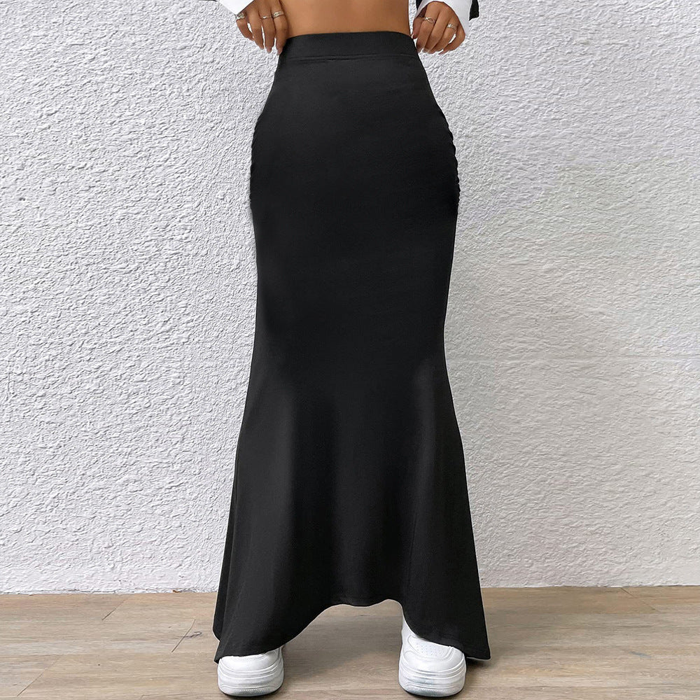 Women's High Waist Form Fitting Skirt with Flare Bottom