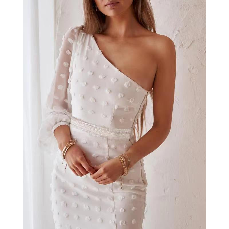 off shoulder long sleeve mesh midi dress Women's Off the Shoulder Long Mesh Sleeved Midi Dress