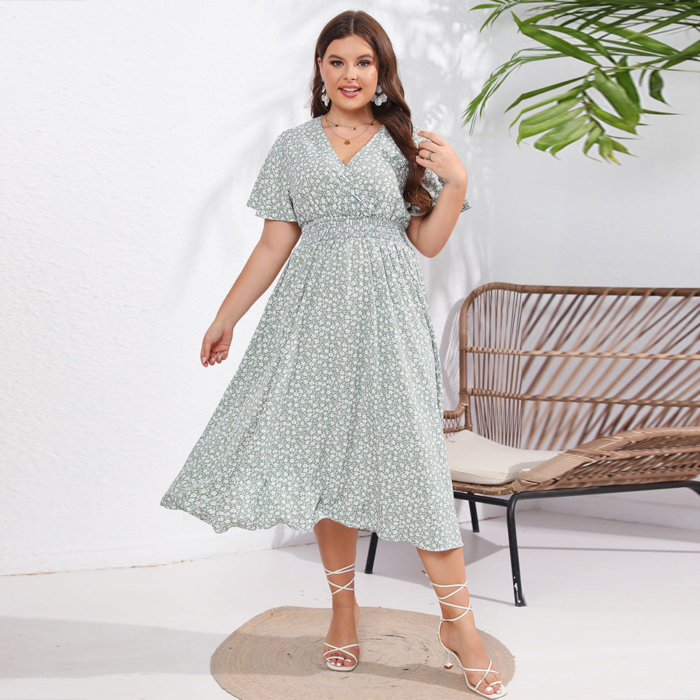 loose fitting midi dress Women's Short Sleeve Loose Fitting Midi Dress