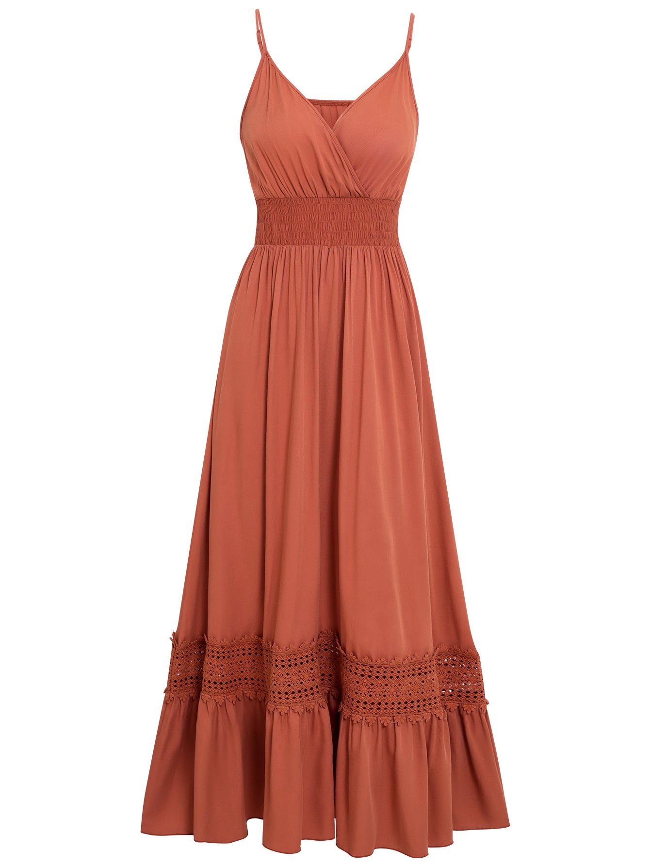 Women's Sleeveless Boho Chic Maxi Dress with Ruffled Hem