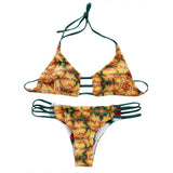 Ananas-Print Damen-String-Bikini