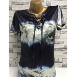 Abstract Artwork Corset Tie Top - THEONE APPAREL