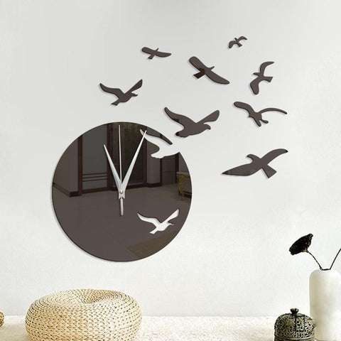 Acrylic Clock and Seagulls Wall Stickers - THEONE APPAREL