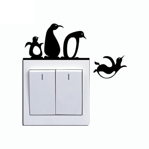 Adorable Penguin Light Switch Wall Sticker - THEONE APPAREL